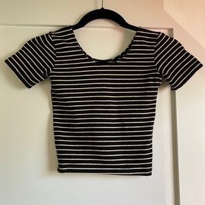 American Apparel Striped Crop Tee